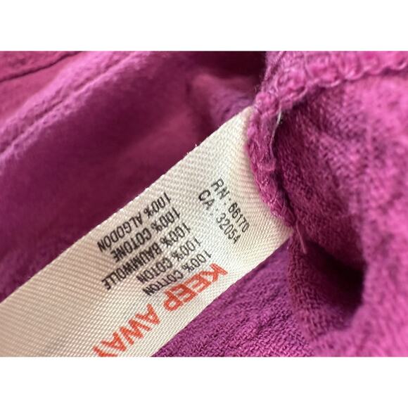 Free People Delphine Smocked Bodice Maxi Dress Pink Purple Cotton Size L - Picture 8 of 11